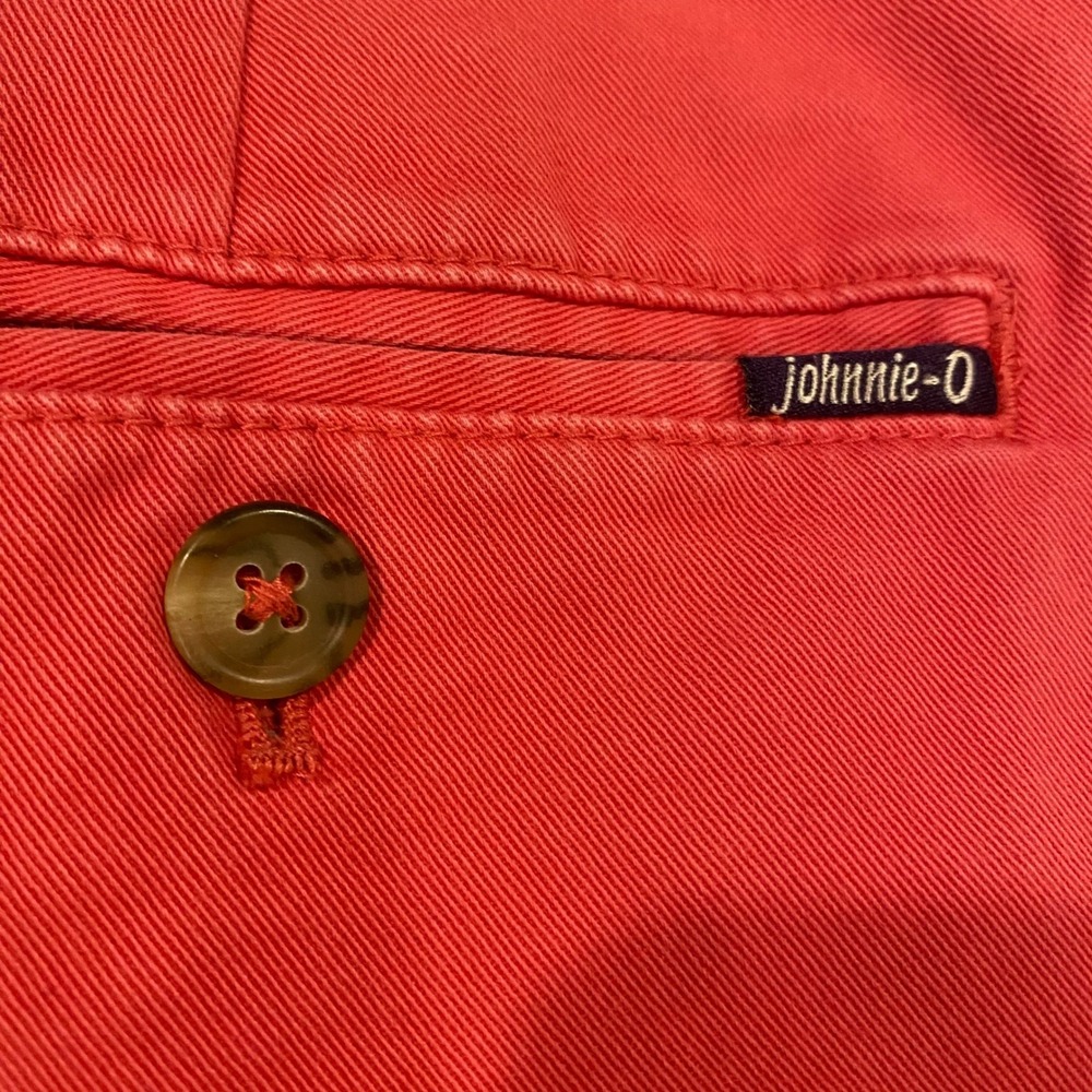 Johnnie-O Mens Coral Chino Shorts Size 36 Preppy Casual Golf Everyday Wear Read